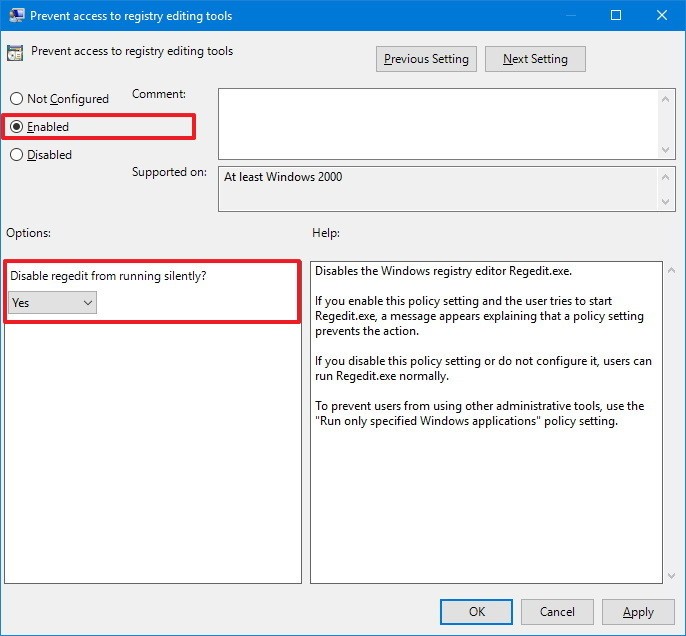 如何阻止访问Windows 10的注册表