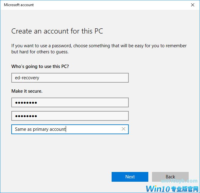 Windows10提示：创建新的本地用户帐户进行故障排除