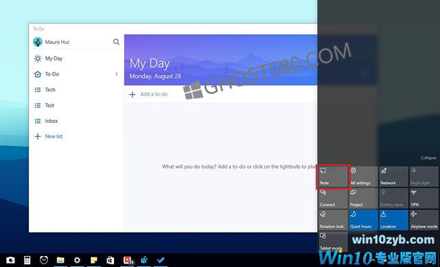 如何使用Win10的&ldquo;注意&rdquo;按钮打开第三方笔记应用程序