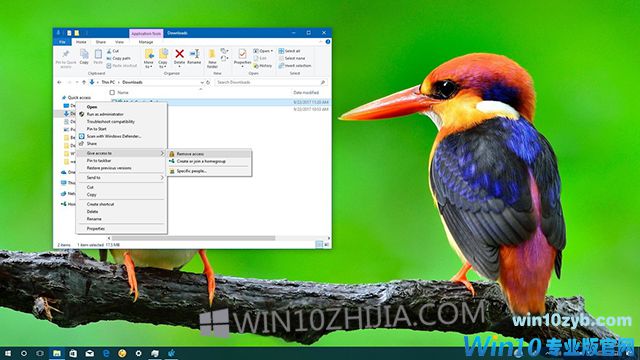 如何在Win10秋季创作者更新的上下文菜单中删除&ldquo;授予访问权限&rdquo;