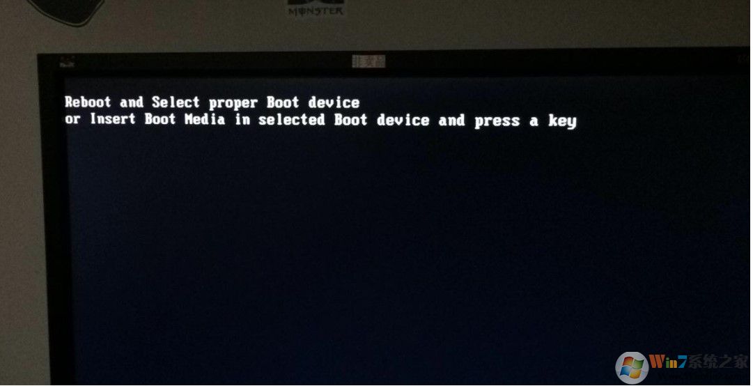 Win10系统黑屏:reboot and select proper boot device.jpg