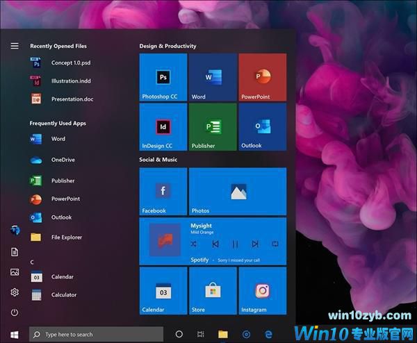 炫酷！回顾设计师们眼中的Win10开始菜单