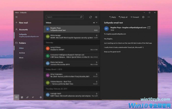 Win10 Mail Dark主题体验：仍有改善空间