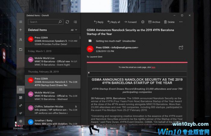 Win10 Mail Dark主题体验：仍有改善空间