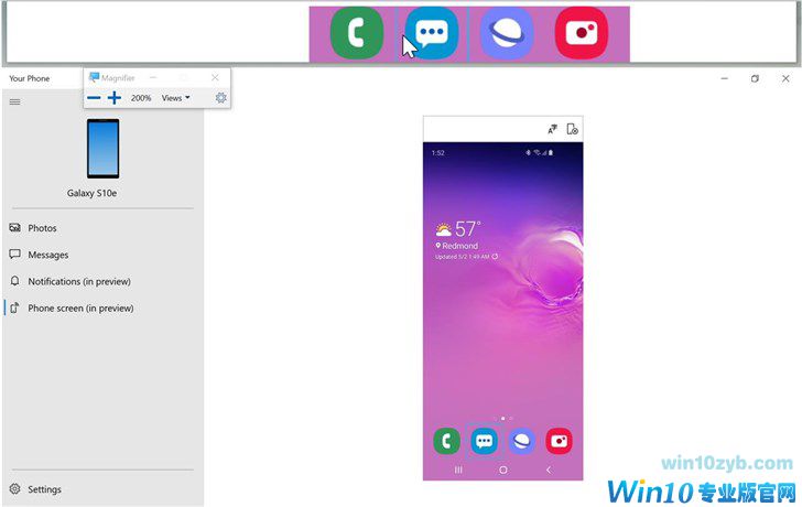 Win10 Your Phone发布预览版更新,支持触控输入