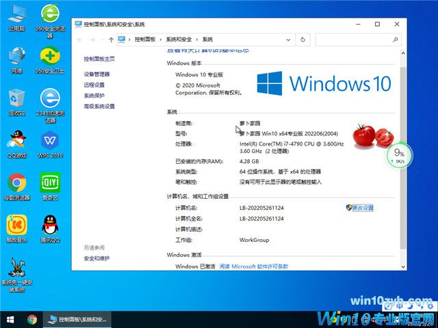 萝卜家园 Win10 64位 稳定专业版 v2022.06