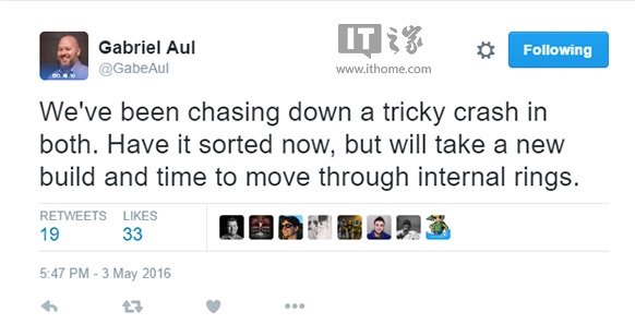 微软:本周Win10一周年更新无新版推送,遭遇崩溃性bug