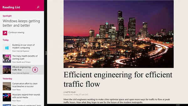 微软更新Win8.1阅读列表应用,引诱升级Win10