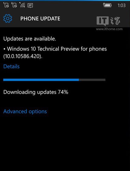 快讯：Win10 Mobile预览版10586.420开始推送