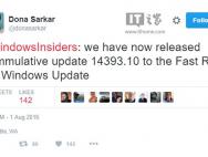 微软唐娜姐推送Win10一周年更新14393.10快速版累积更新