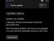 微软推送Win10 Mobile一周年更新发布/慢速预览版14393.351