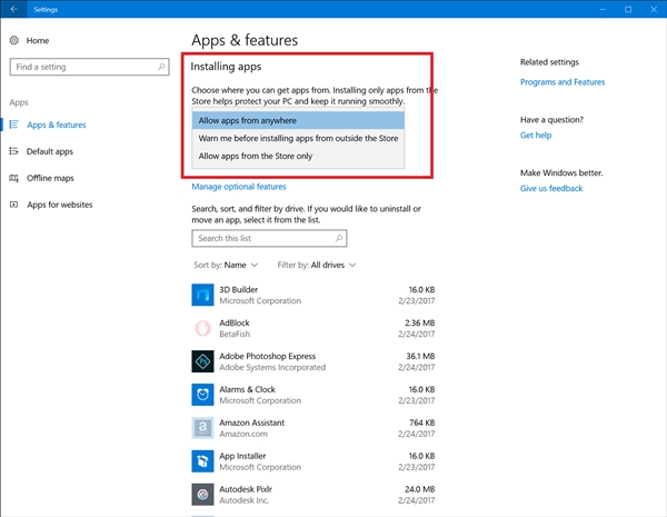 Windows 10新版Build 15046推送！可屏蔽非商店APP