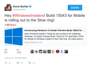 微软Slow通道用户迎来Win10 Mobile Build 15043更新