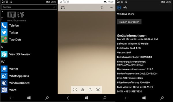 Win10 Mobile创意者更新15051和15055已内置View 3D