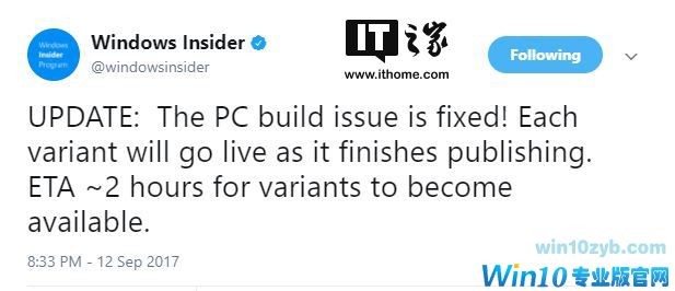 用户哀嚎Win10秋季创意者更新16288无法安装,微软回应已修复