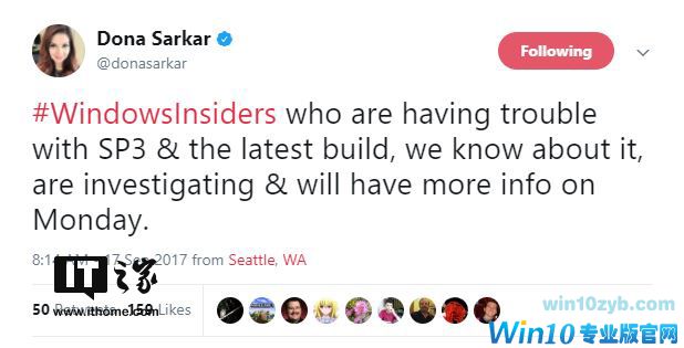 Surface Pro 3升级Win10预览版16288遭遇重启问题,微软唐娜姐回应