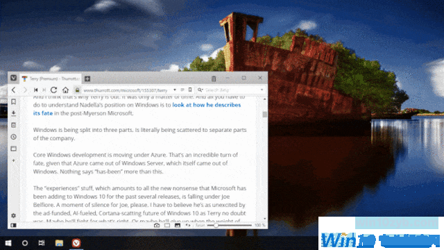 N年了 Win10终于优化截图功能:常驻操作中心